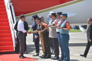 Pangdam IM dan Forkopimda Aceh Sambut Kedatangan Presiden RI Ir. H. Joko Widodo di Provinsi Aceh