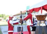 Usai Bermalam di Kota Jantho, Kirab Obor Api PON Dilepas Pj Bupati Iswanto Menuju Banda Aceh