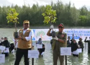Pj Gubernur Safrizal bersama Kepala BNPB Tanam Mangrove di Kuala Cangkoi