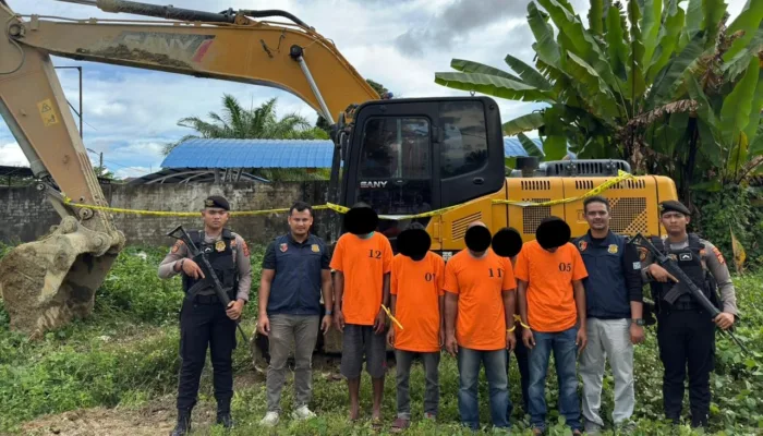 Polisi Tangkap 5 Pelaku Penambang Ilegal di Nagan Raya