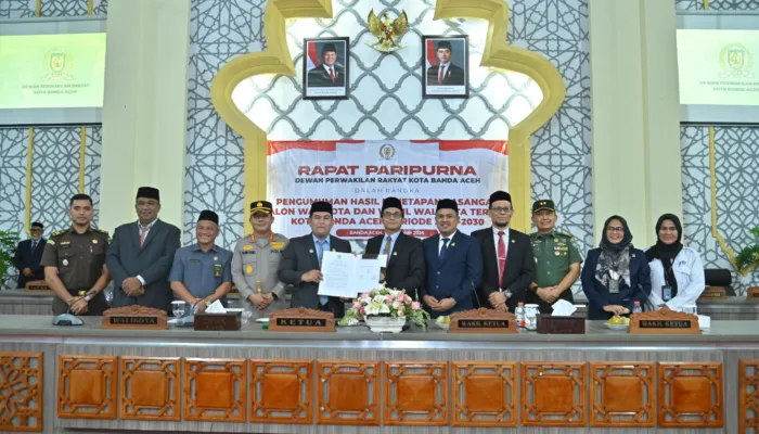 DPRK Gelar Paripurna Hasil Penetapan Pasangan Calon Wali Kota dan Wakil Wali Kota Banda Aceh Periode 2025-2030