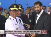 Syech Muharram dan Syukri A Jalil Resmi Dilantik sebagai Bupati dan Wakil Bupati Aceh Besar Periode 2025-2030
