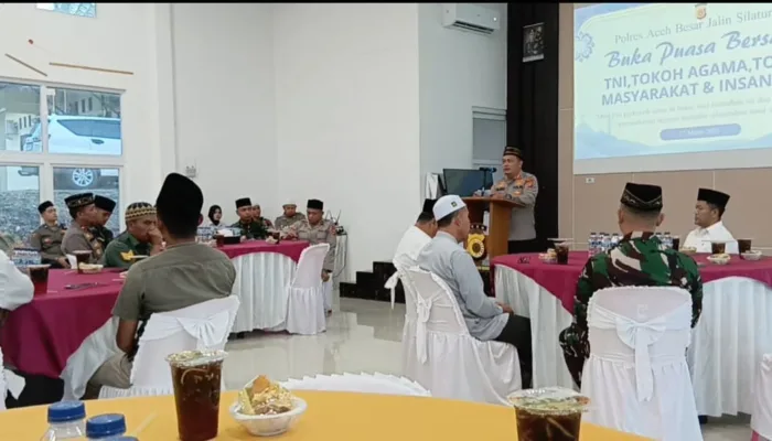 Polres Aceh Besar Gelar Buka Puasa Bersama TNI, Tokoh Agama, dan Insan Pers