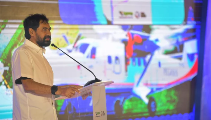 Mualem Resmikan Pengoperasian Pesawat dan Bandara PT PGE di Aceh Utara