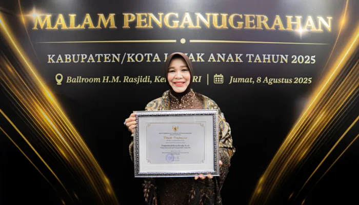 Banda Aceh Kembali Raih Penghargaan KLA 2025 Peringkat Nindya