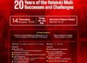 Ratusan Tokoh Dunia Dan Nasional Hadiri Peringatan 20 Tahun MoU Helsinki di Banda Aceh