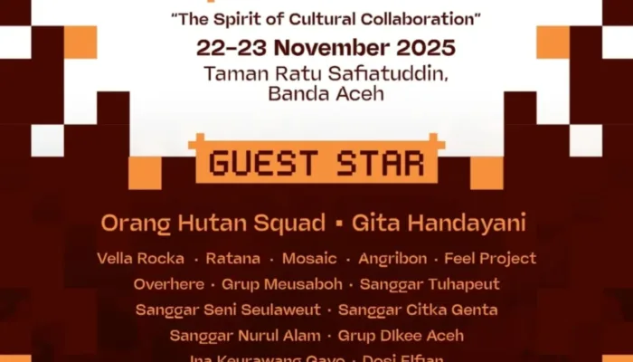 Disbudpar Aceh akan menyelenggarakan Aceh Festival 2025 pada 22–23 November di Taman Sulthanah Safiatuddin